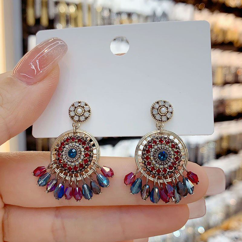 Ethnic Wear Fashion Designer - ต่างหูดีไซน์เฉพาะตัวสไตล์โบฮีเมียนพร้อมพู่ห้อย ต่างหูวินเทจทรงหยดน้ำระดับไฮเอนด์ เหมาะสำหรับการสวมใส่ในชีวิตประจำวันและวันหยุดของผู้หญิง