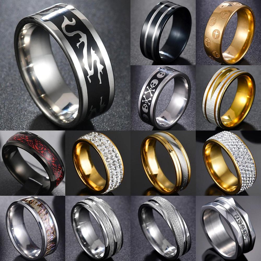 Fashion Ethnic Wear For Men - MeMolissaเครื่องประดับRetroสแตนเลสมังกรแหวนผู้ชายสำหรับชายสีดำกว้างPunkแหวน