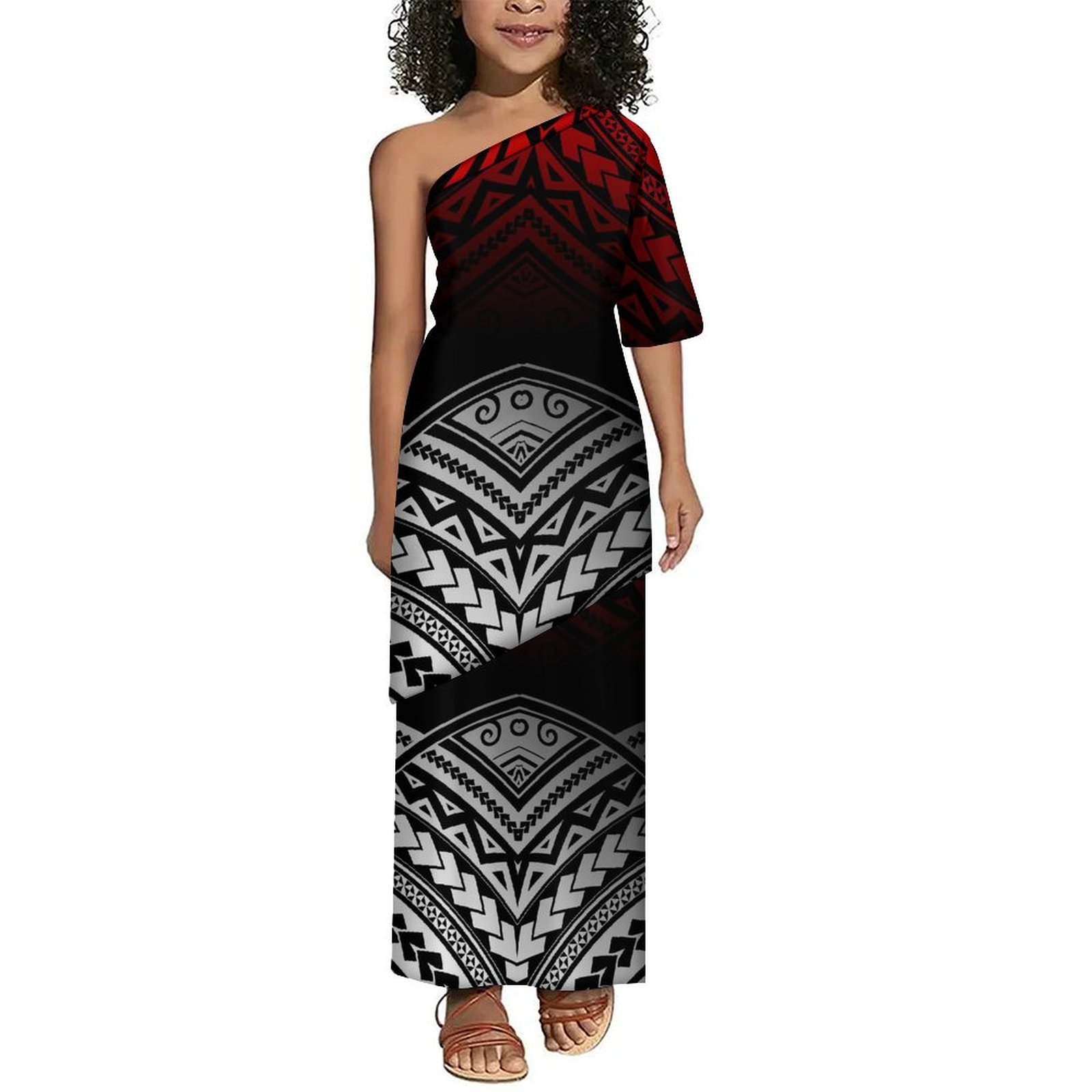 Ethnic Wear Fashion Designer - ชนเผ่าแบบดั้งเดิมสไตล์ชาติพันธุ์ที่กําหนดเองชุดเด็กชุดออกแบบใหม่ Puletasi ชุดกระโปรงยาว Polynesian แฟชั่นสาวสวมใส่