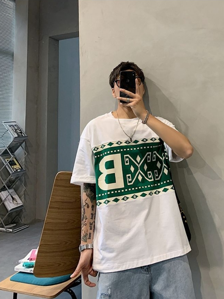 เสื้อยืดแขนสั้นผู้ชายไซส์ใหญ่  - Ethnic Fashion Instagram บทวิจารณ์และราคา