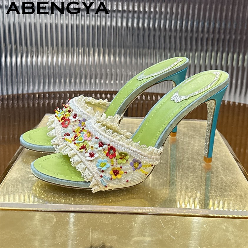 รองเท้าส้นตึกแบบเปิดส้น สไตล์โ - Ethnic Style บทวิจารณ์และราคา
