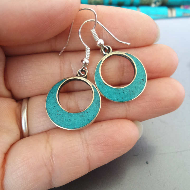 ต่างหูวินเทจลายชนเผ่า ต่างหูวง - Ethnic Fashion Com บทวิจารณ์และราคา
