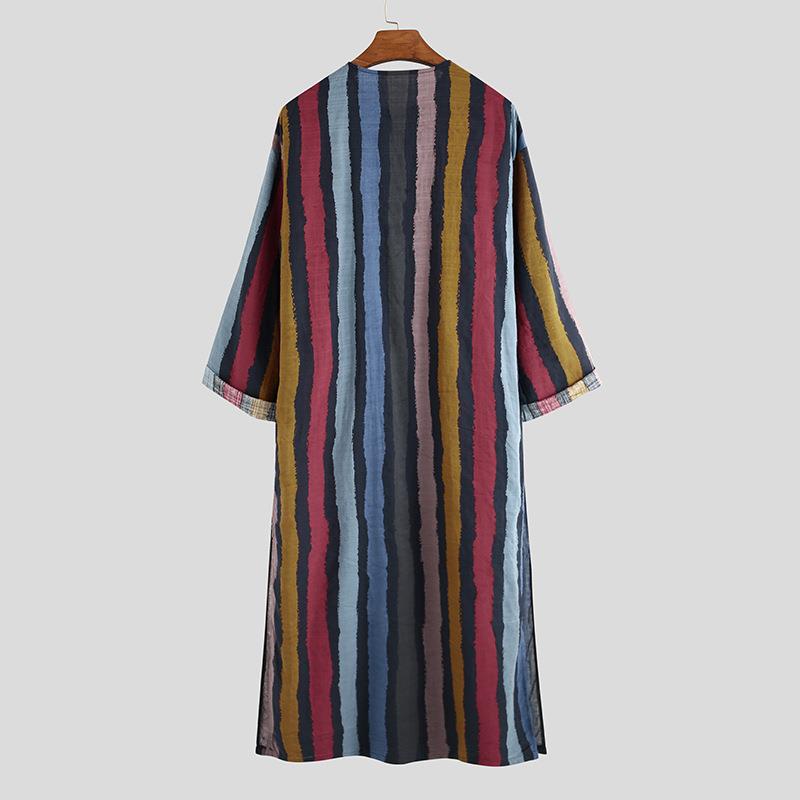 เสื้อเชิ้ตชายลายทางยาวพิมพ์ลาย - Ethnic Wear Fashion Designer บทวิจารณ์และราคา