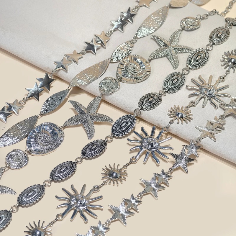 เข็มขัดโลหะสีเงินดีไซน์หรูหรา  - Ethnic Wear Fashion Designer บทวิจารณ์และราคา