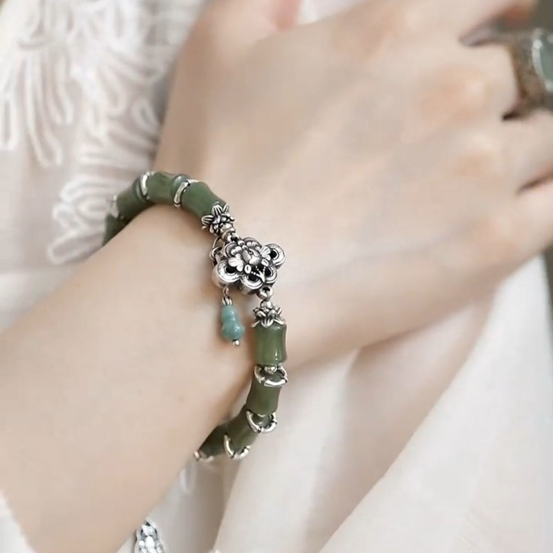 สร้อยข้อมือไม้ไผ่สไตล์จีนโบราณ - Ethnic Wear Fashion Designer บทวิจารณ์และราคา