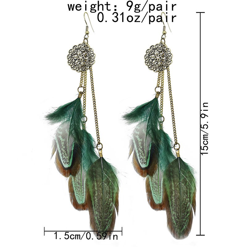 Bohemian Feather ต่างหูผู้หญิง - Ethnic Indian Fashion บทวิจารณ์และราคา