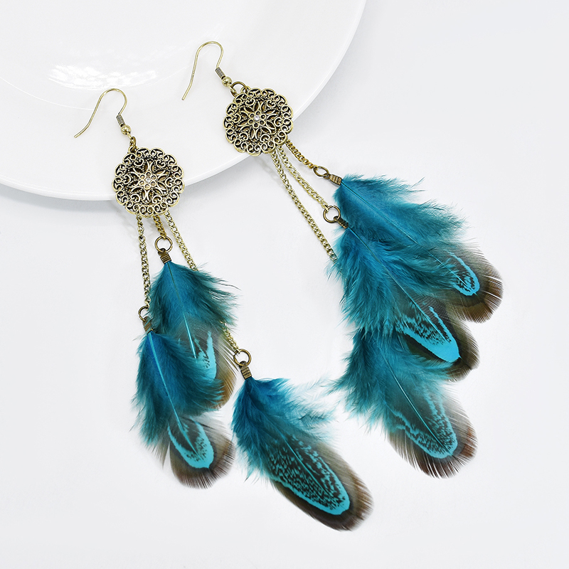 Bohemian Feather ต่างหูผู้หญิง - Ethnic Indian Fashion บทวิจารณ์และราคา