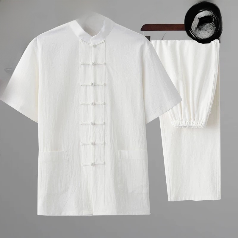 ชุดฮันฝูผ้าฝ้ายลินินสำหรับฤดูร - Fashion Ethnic Wear For Men บทวิจารณ์และราคา