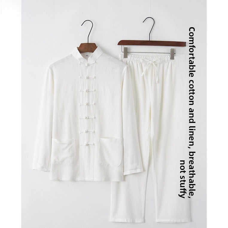 ชุดฮันฝูผ้าฝ้ายลินินสำหรับฤดูร - Fashion Ethnic Wear For Men บทวิจารณ์และราคา