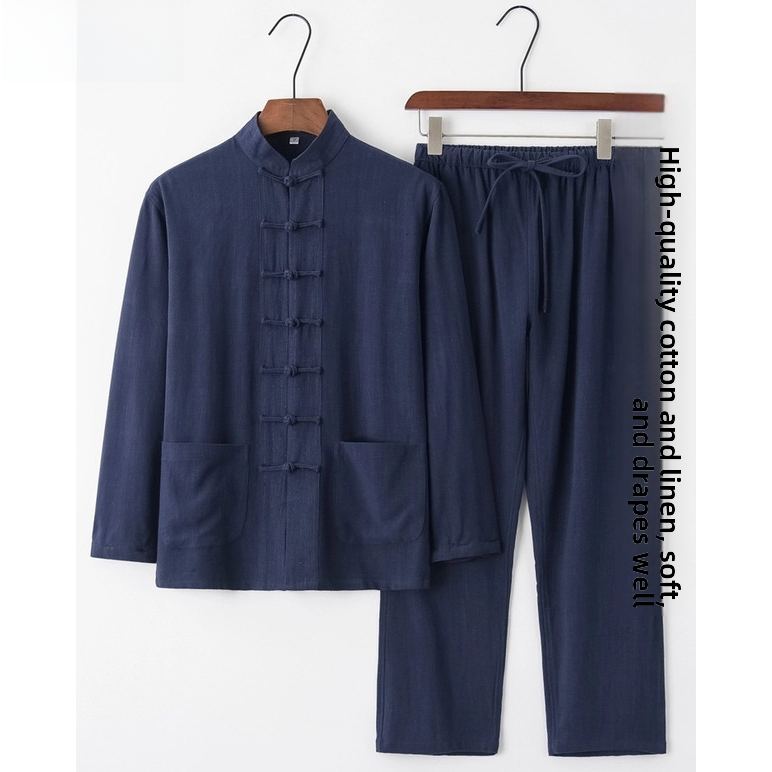 ชุดฮันฝูผ้าฝ้ายลินินสำหรับฤดูร - Fashion Ethnic Wear For Men บทวิจารณ์และราคา