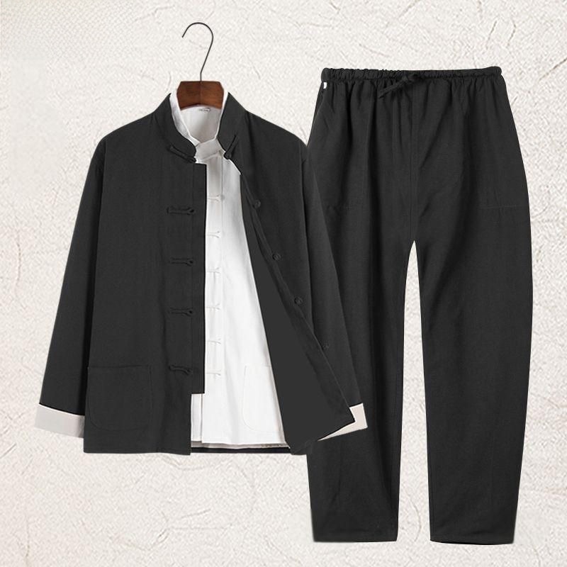 ชุดฮันฝูผ้าฝ้ายลินินสำหรับฤดูร - Fashion Ethnic Wear For Men บทวิจารณ์และราคา