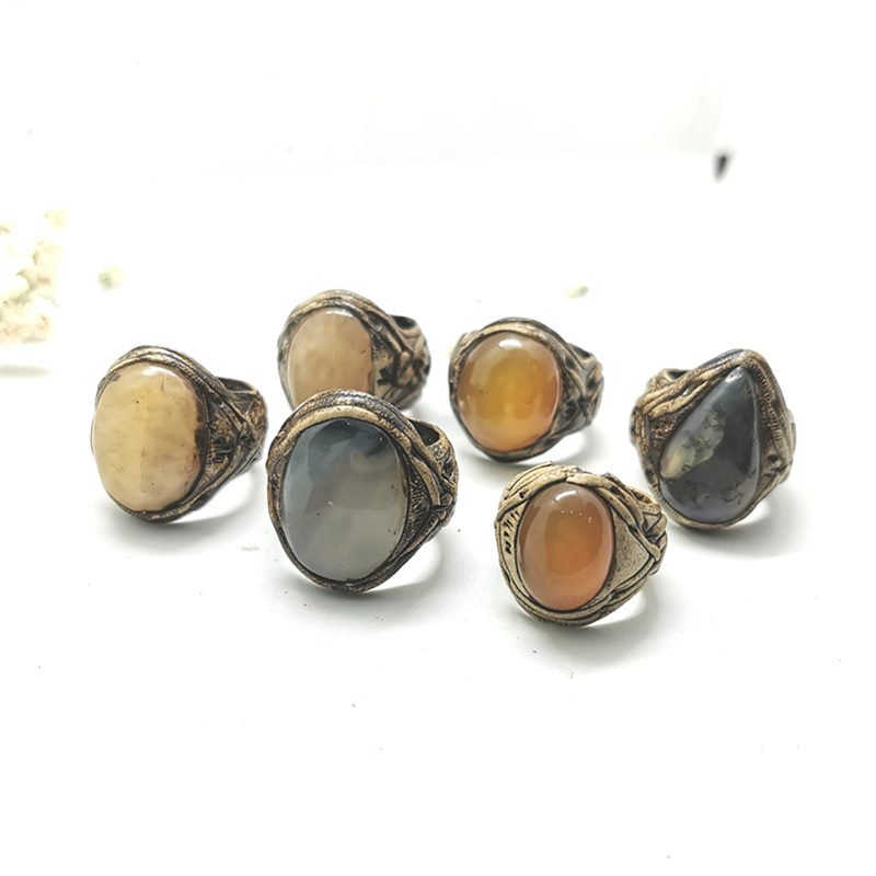 Vintage Handmade Clay แหวนฝังห - Ethnic Fashion Com บทวิจารณ์และราคา
